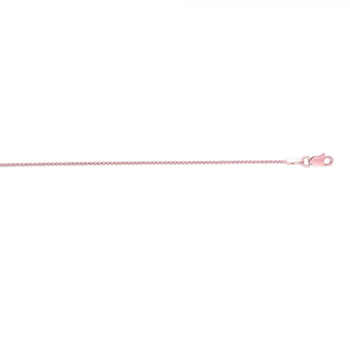 14 Karat Rose Gold 18 Inch 1mm Wheat Chain With Lobster Clasp