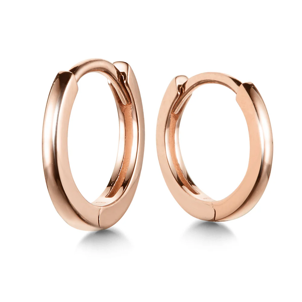 14 Karat Rose Gold Huggie Earrings - Image 2