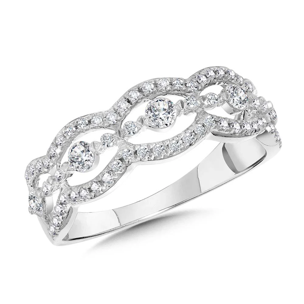 14 Karat White Gold Diamond Anniversary Band