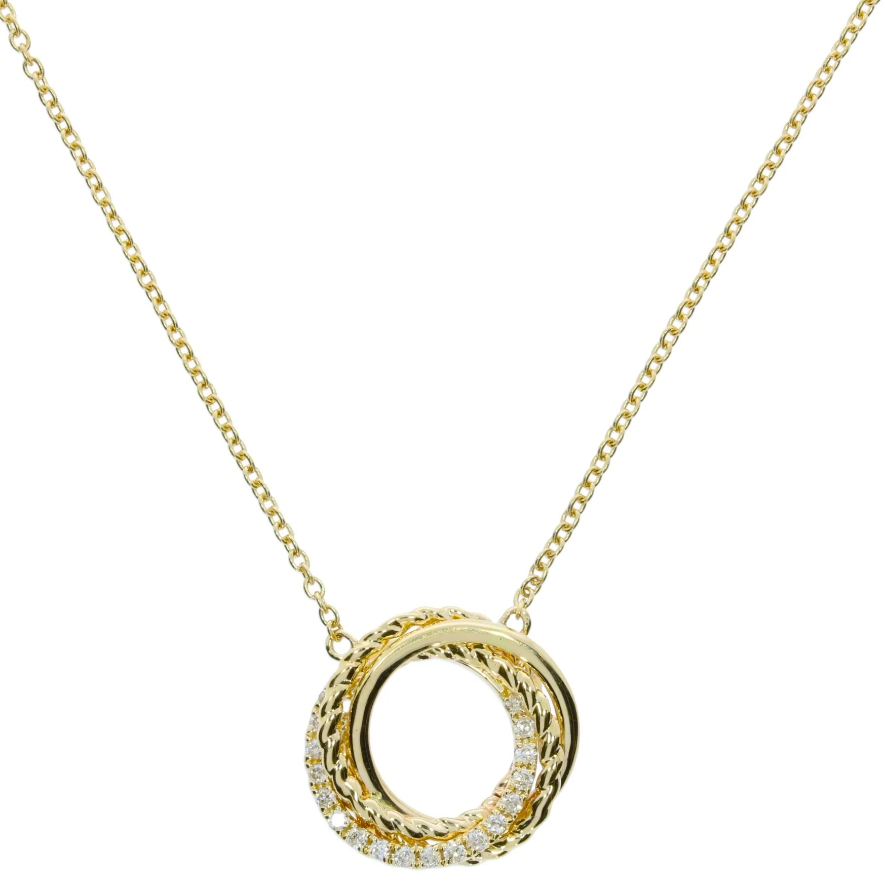 14 Karat White Gold Diamond Swirl Pendan