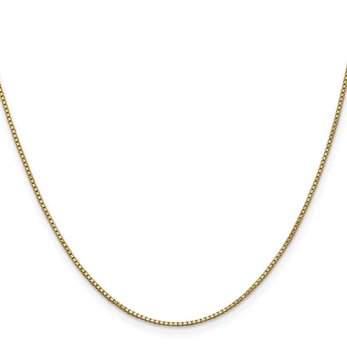 14 Karat Yellow Gold 1mm 18 Inch Box Chain