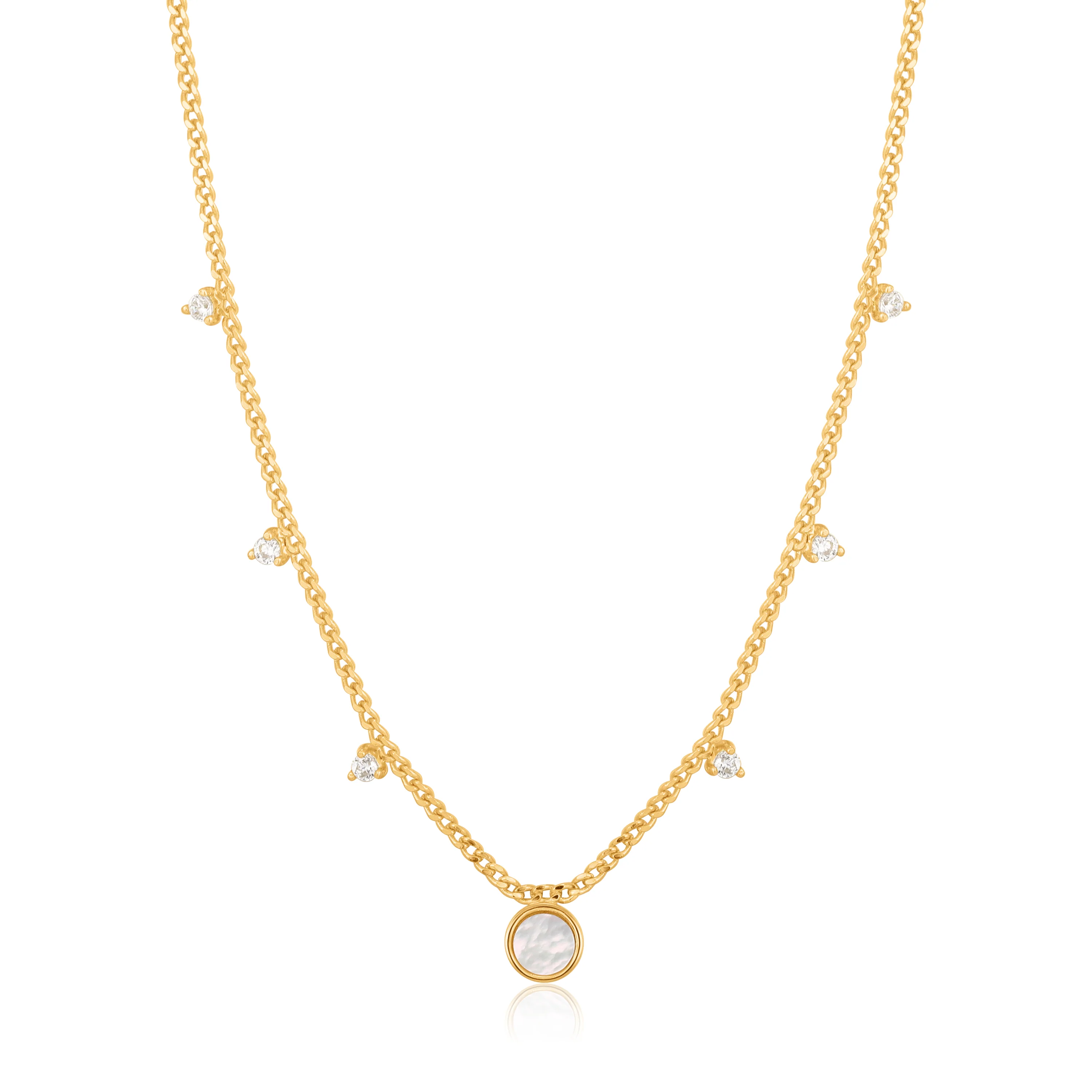 Ania Haie Mother Of Pearl Drop Disc Necklace