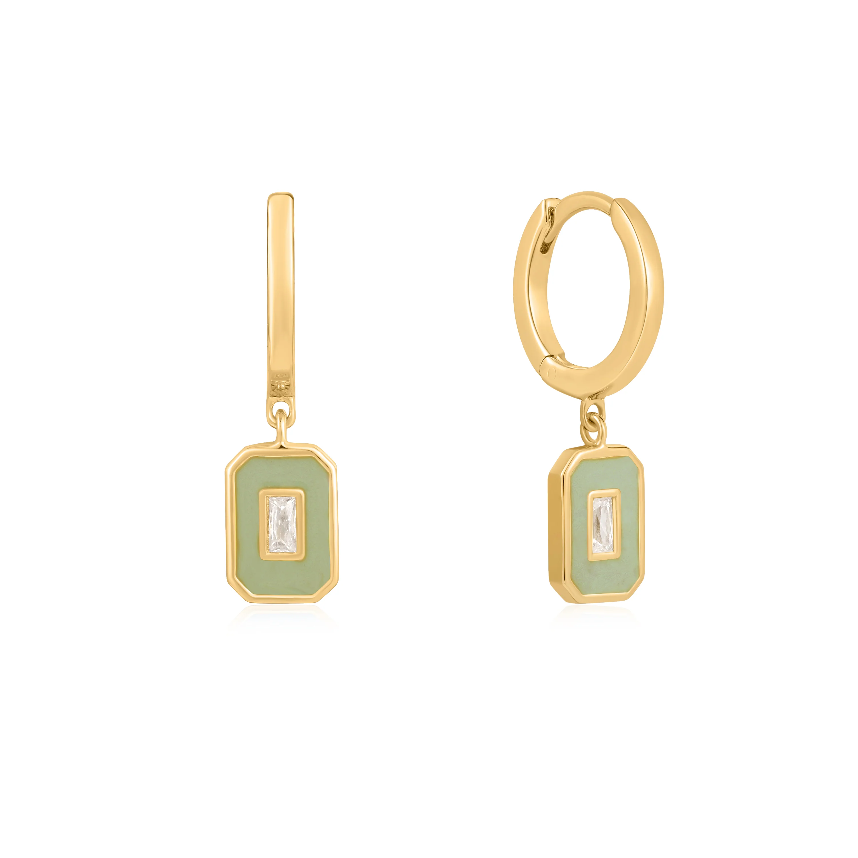Ania Haie Sage Enamel Emblem Hoop Earrings