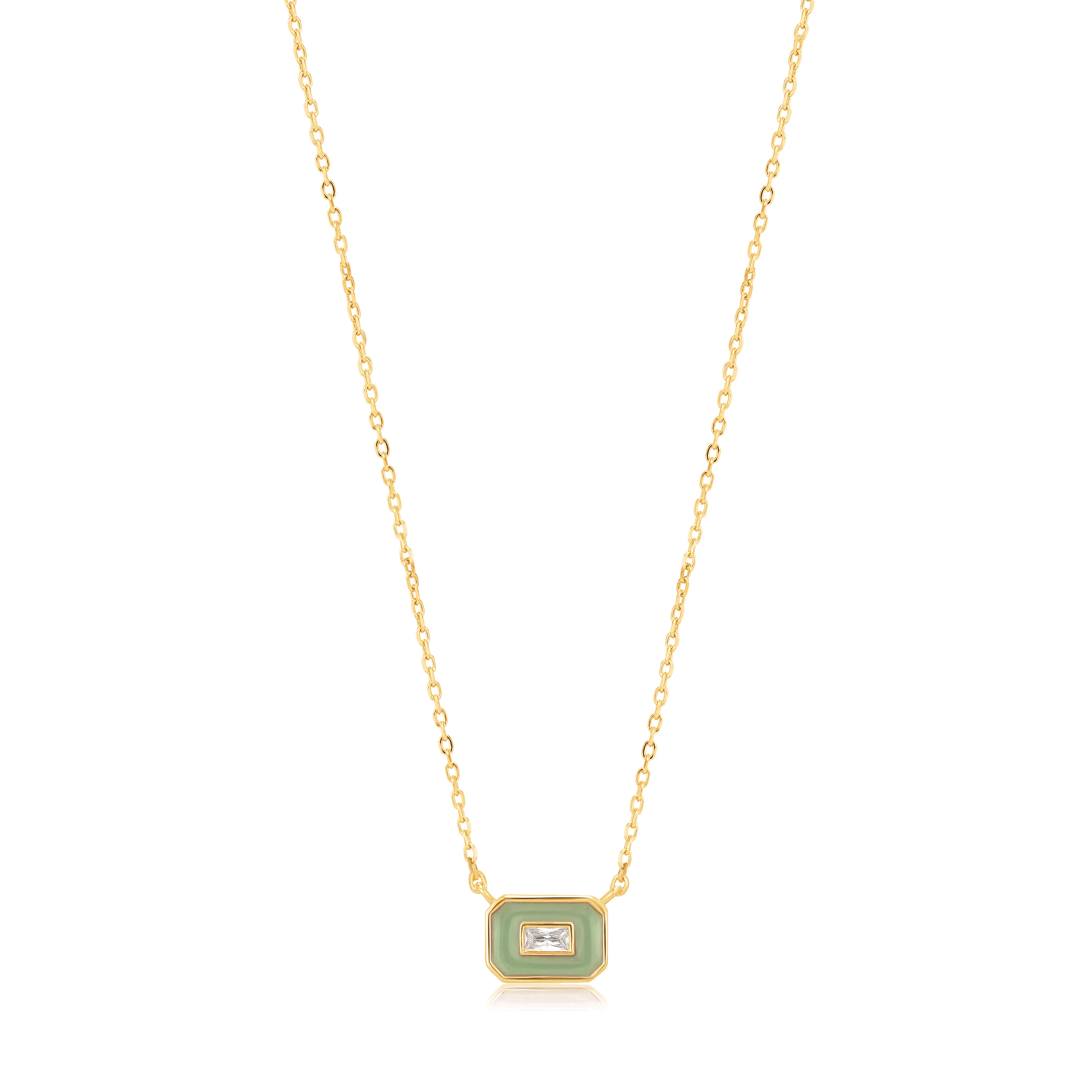 Ania Haie Sage Enamel Emblem Necklace