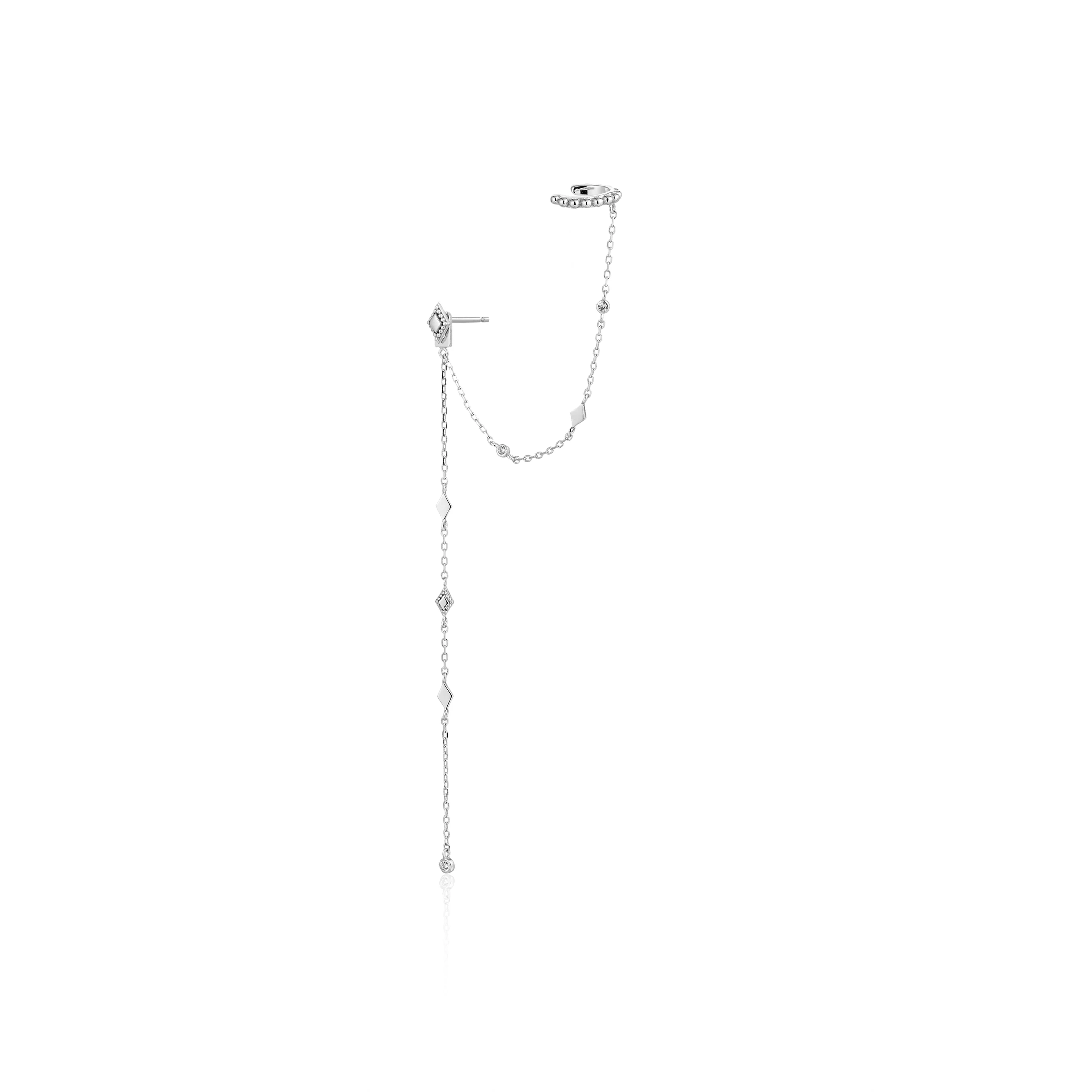 Ania Haie Silver Bohemia Stud Ear Cuff