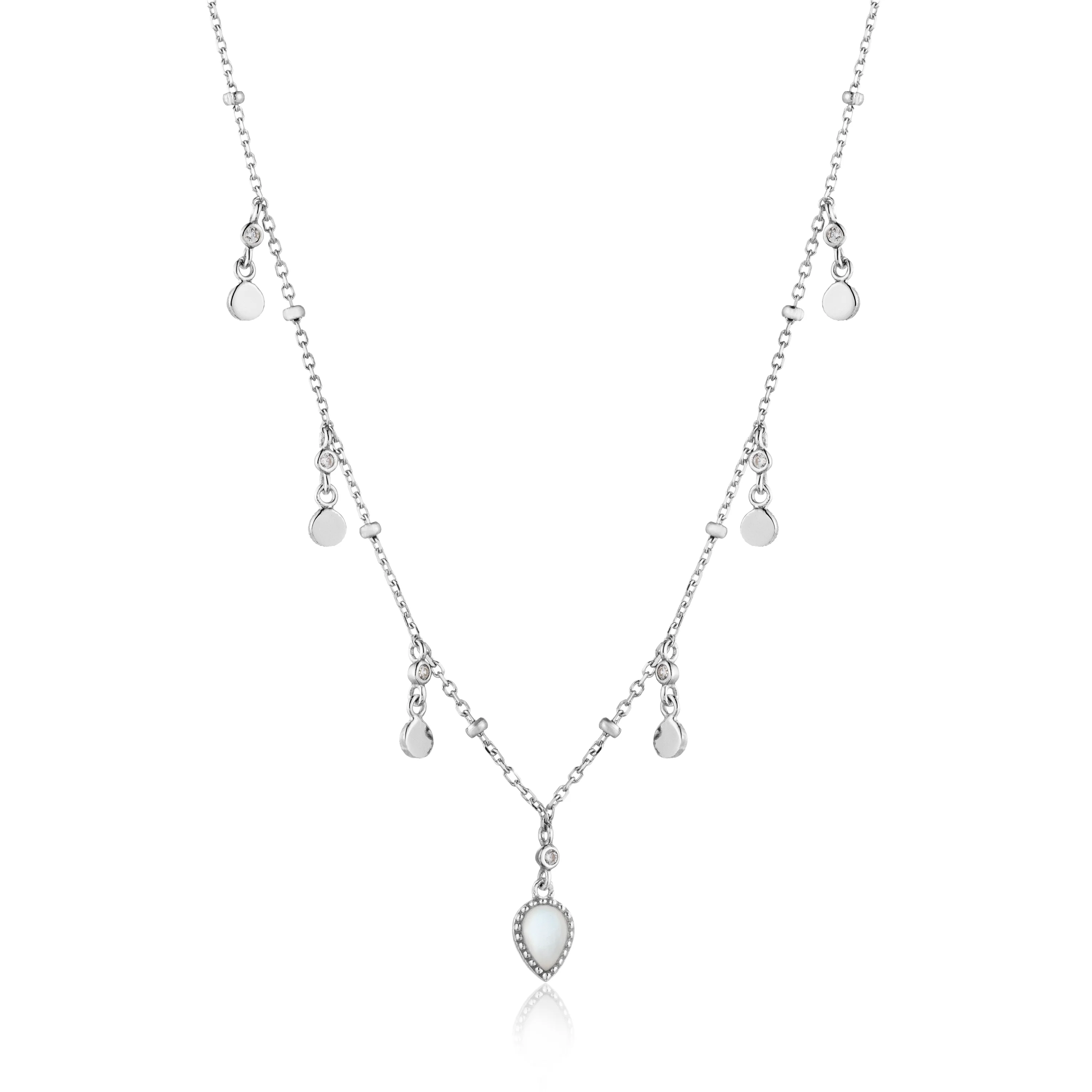 Ania Haie Silver Dream Drop Discs Necklace