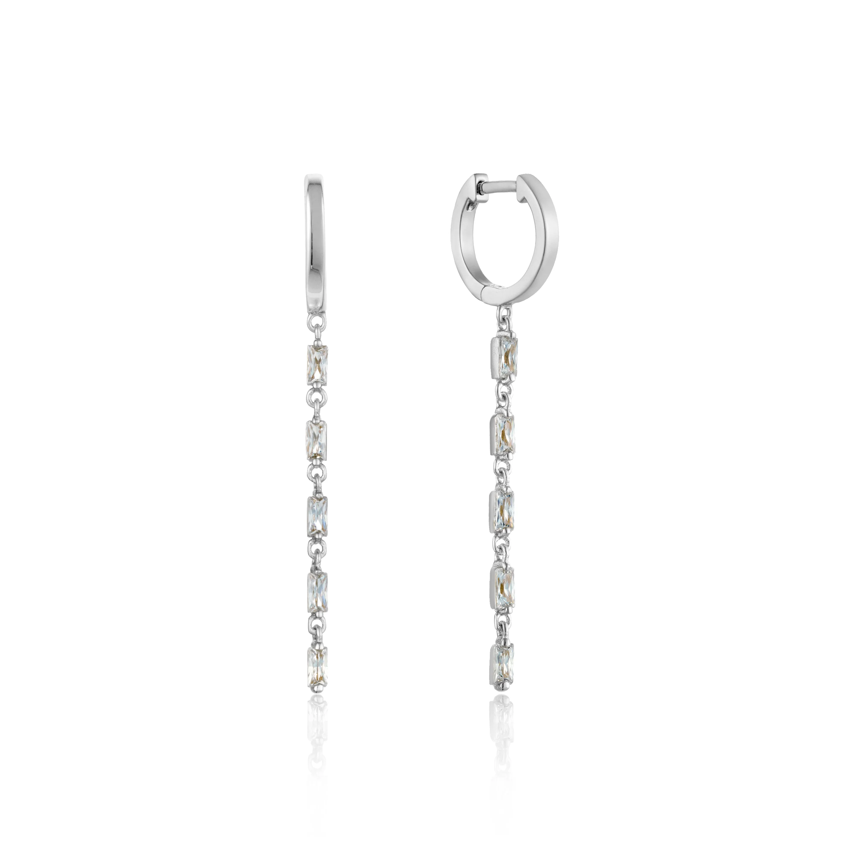 Ania Haie Silver Glow Drop Huggie Hoops