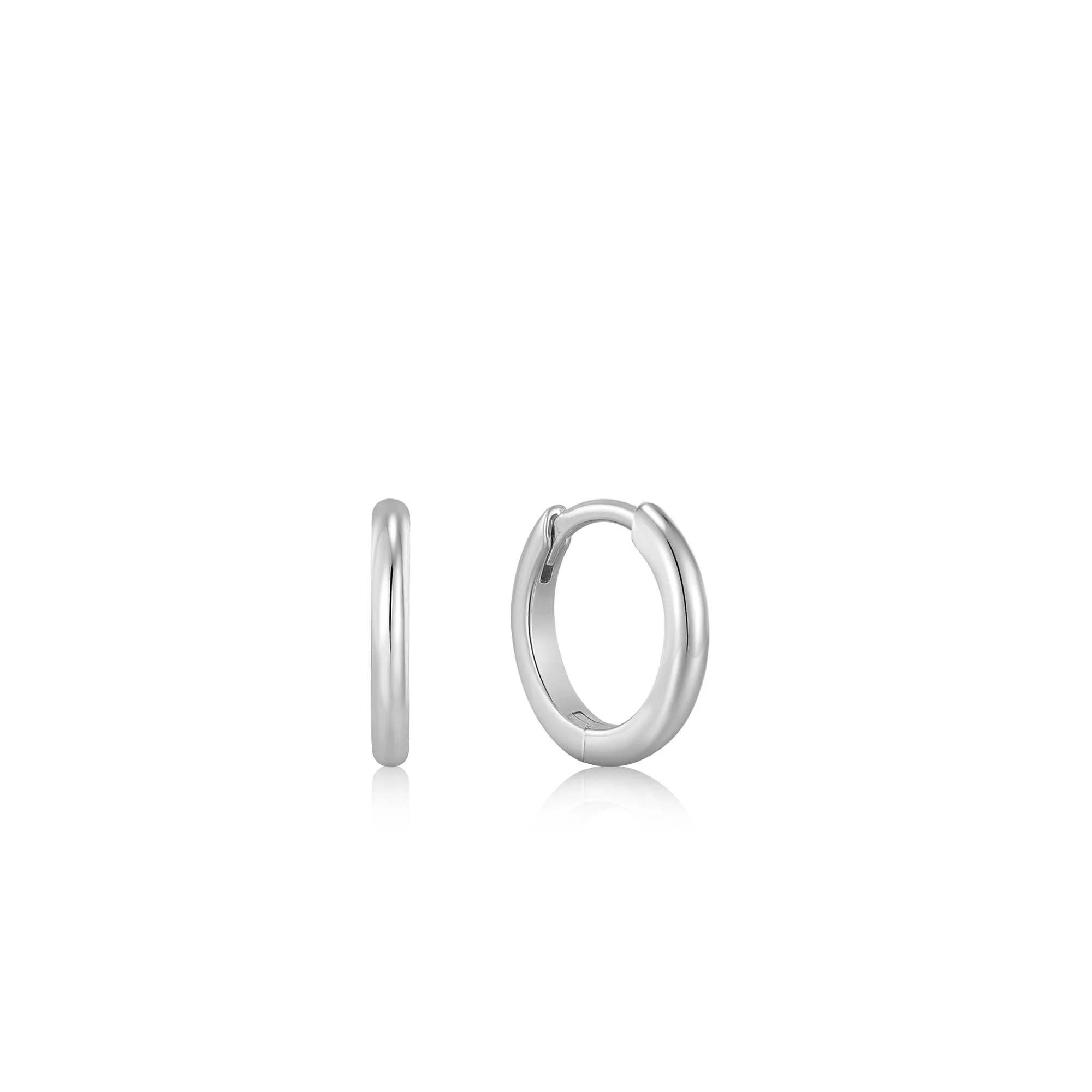 Ania Haie Silver Smooth Huggie Hoop Earrings