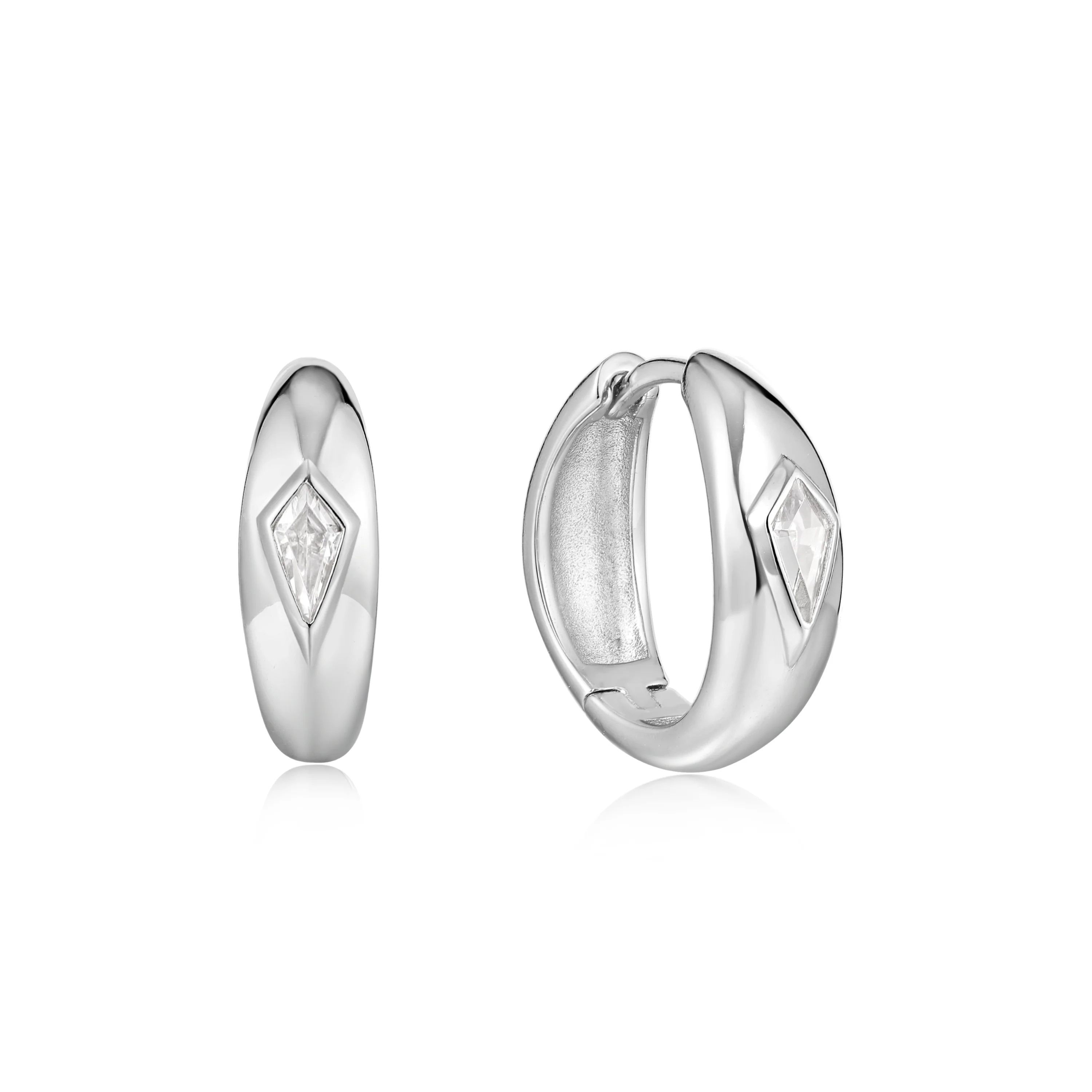 Ania Haie Silver Sparkle Dome Hoop Earrings