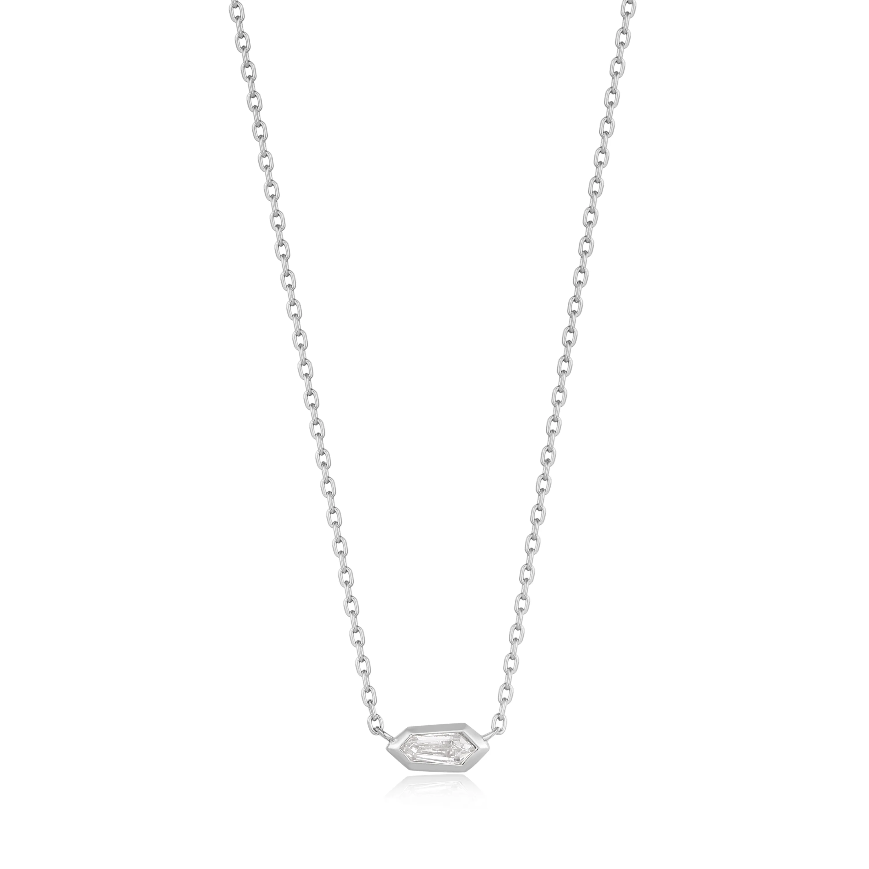 Ania Haie Silver Sparkle Emblem Chain Necklace