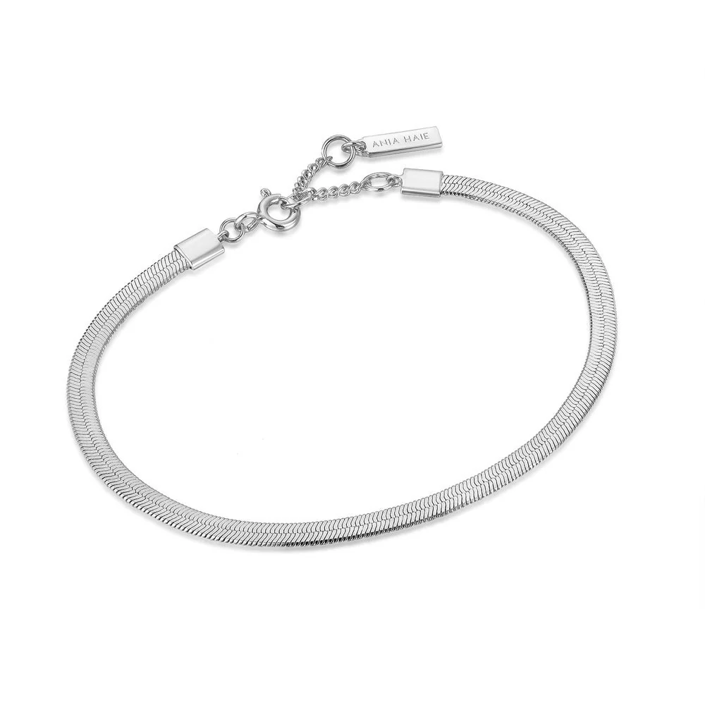 Ania Haie Sterling Silver Flat Snake Bracelet