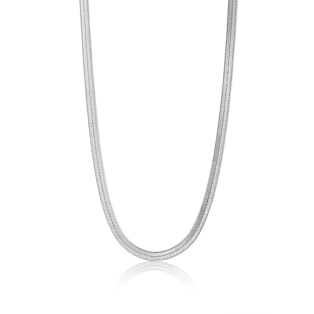 Ania Haie Sterling Silver Flat Snake Necklace