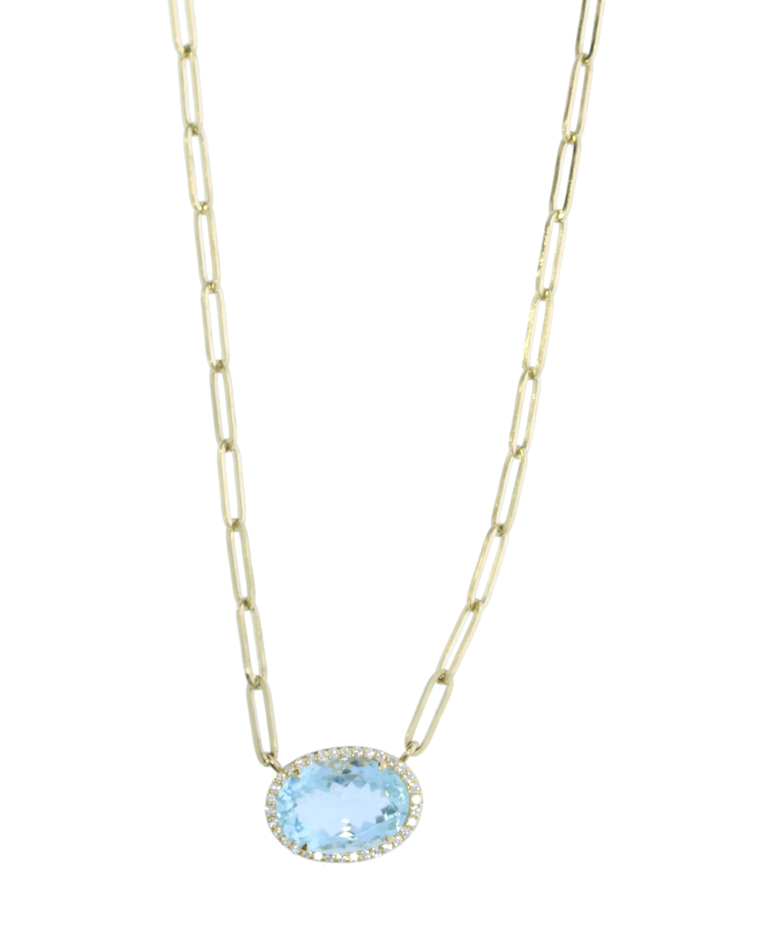 Aquamarine and Diamond Necklace