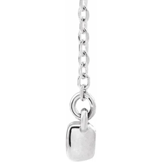White Gold Laboratory Grown Diamond Bar Pendant - Image 2