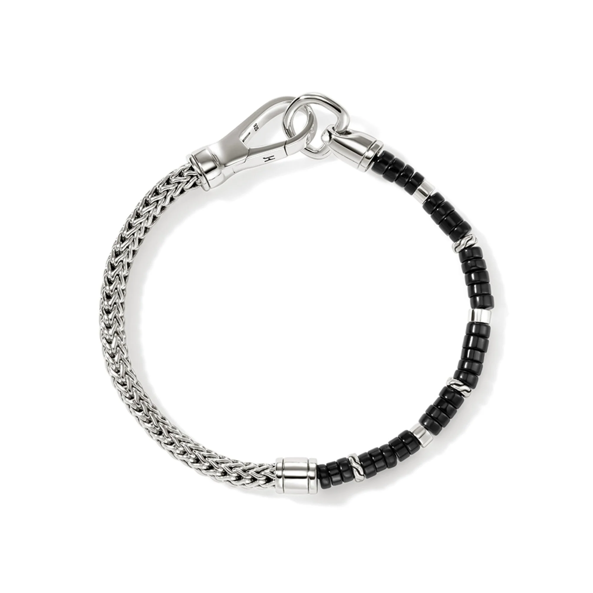 John Hardy Sterling Silver Black Onyx Heishi Chain Bracelet - Image 2