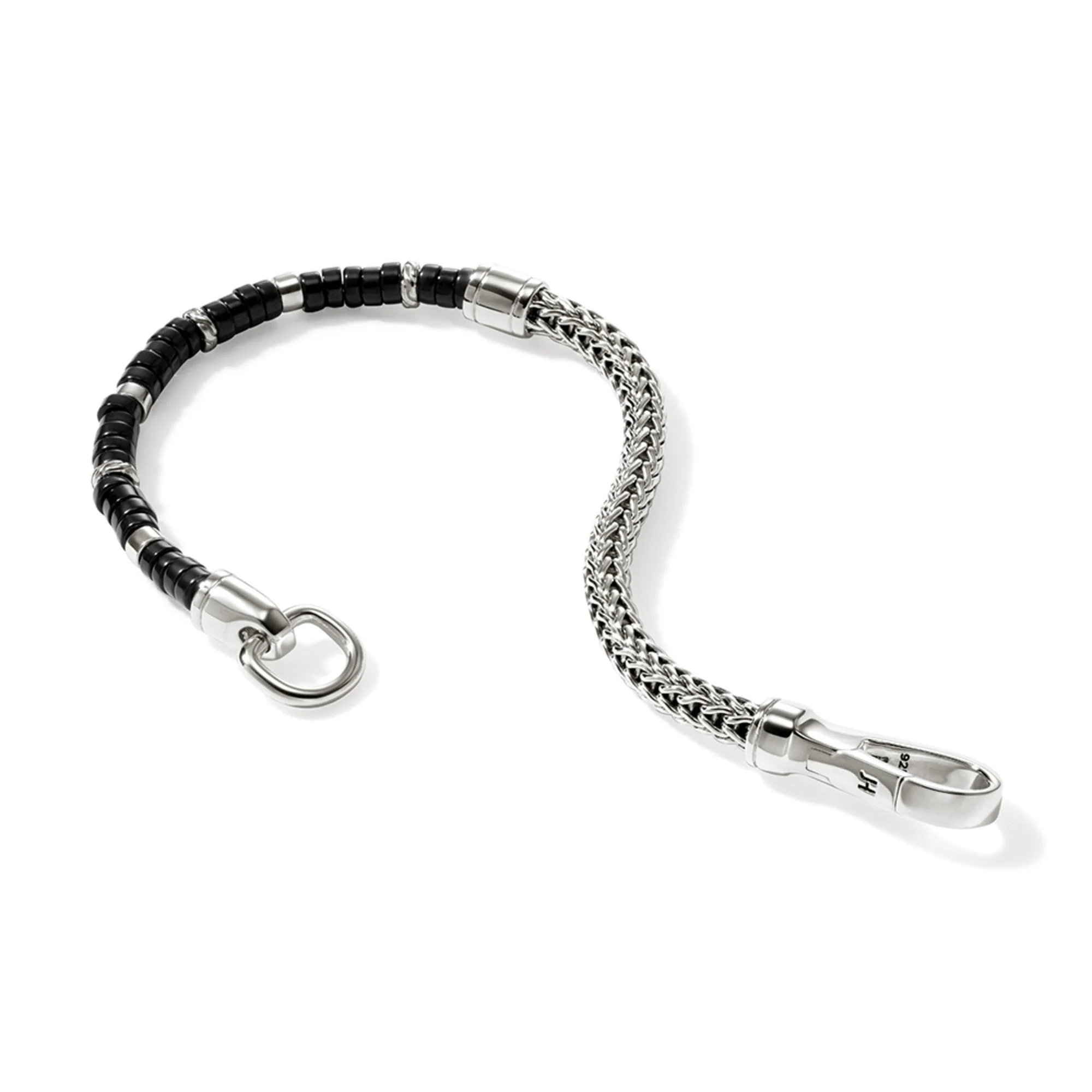 John Hardy Sterling Silver Black Onyx Heishi Chain Bracelet - Image 3