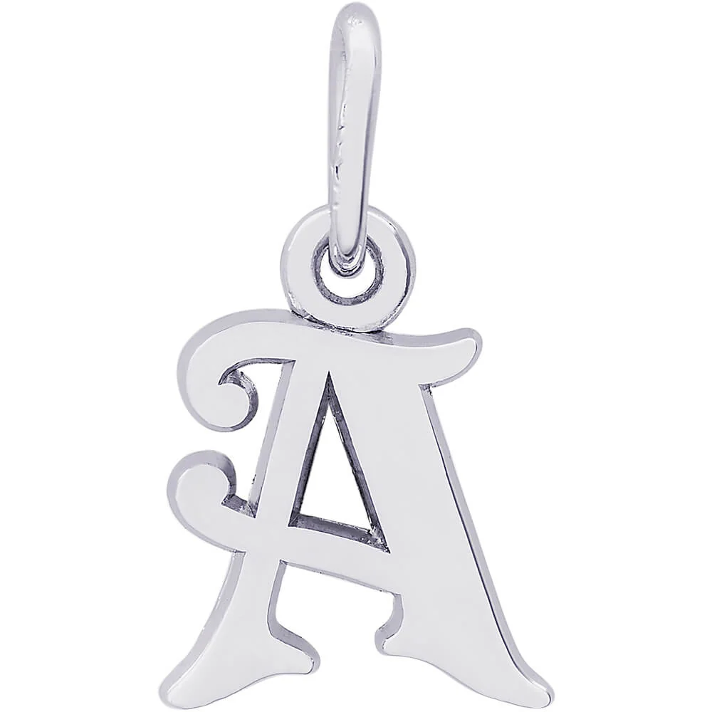 Curly Initial a Accent Charm