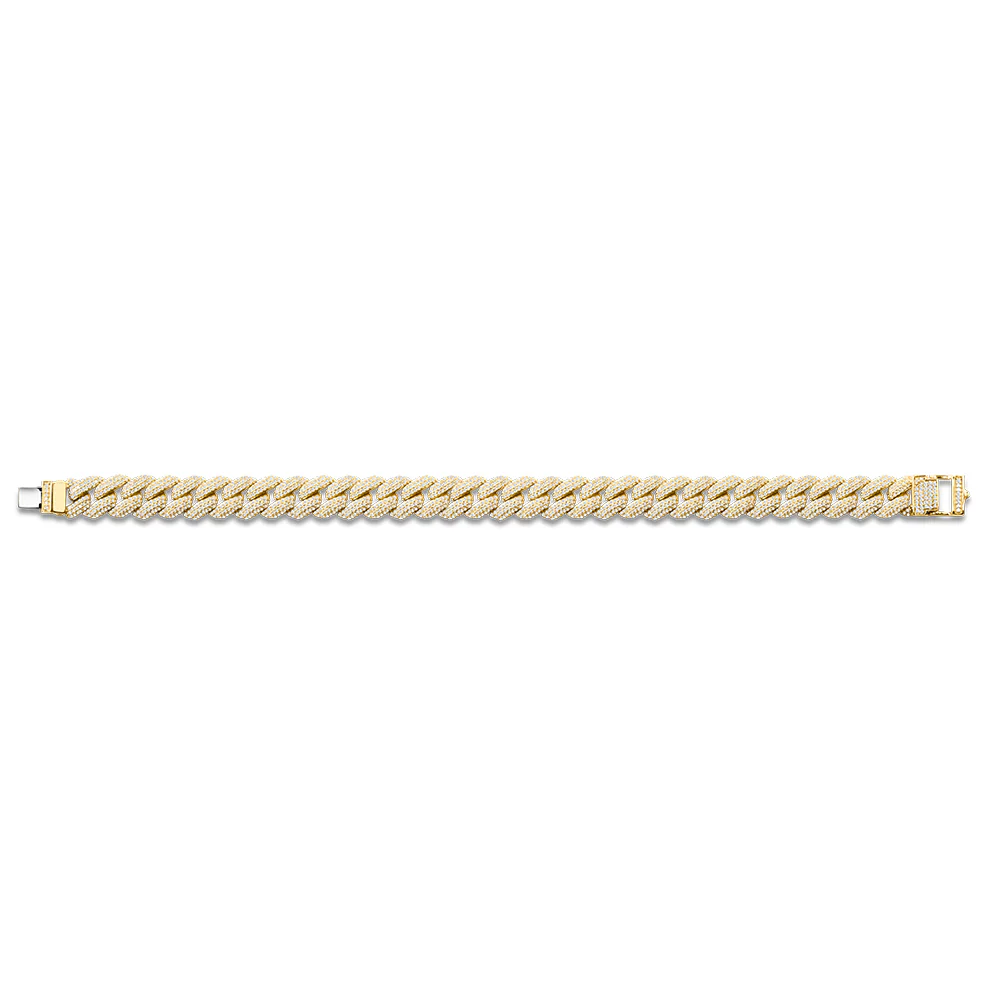 Diamond Cuban Link Gold Bracelet - Image 2