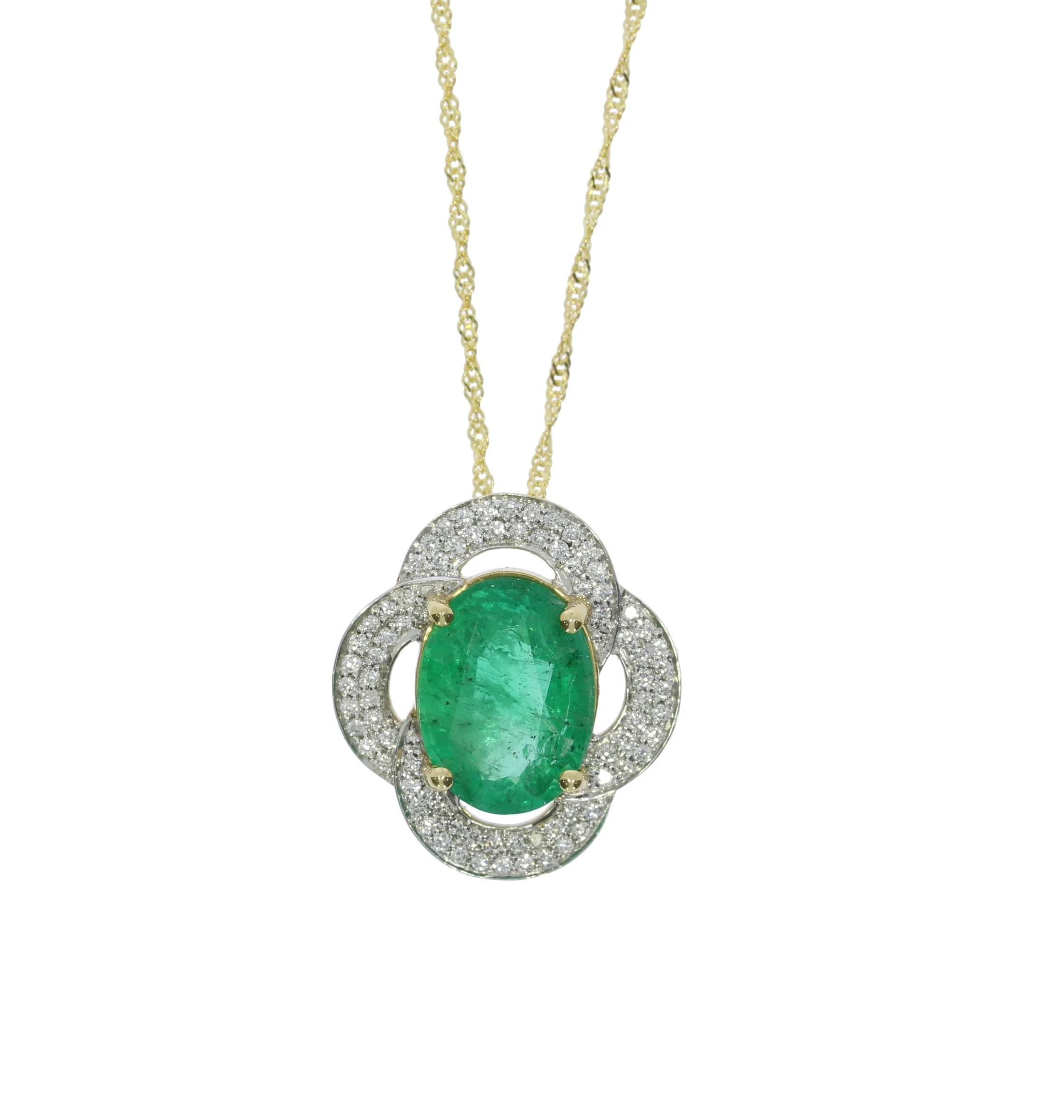Emerald and Diamond Pendant