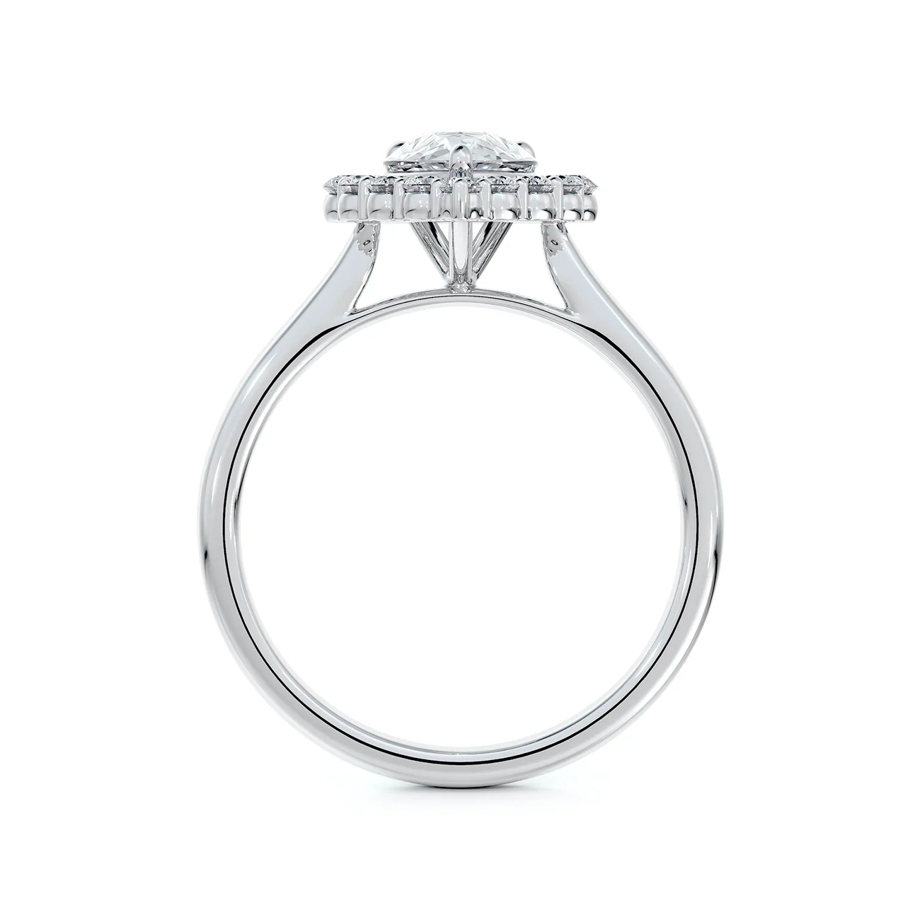 Forevermark Platinum Pear Halo Diamond Engagement Ring - Image 3