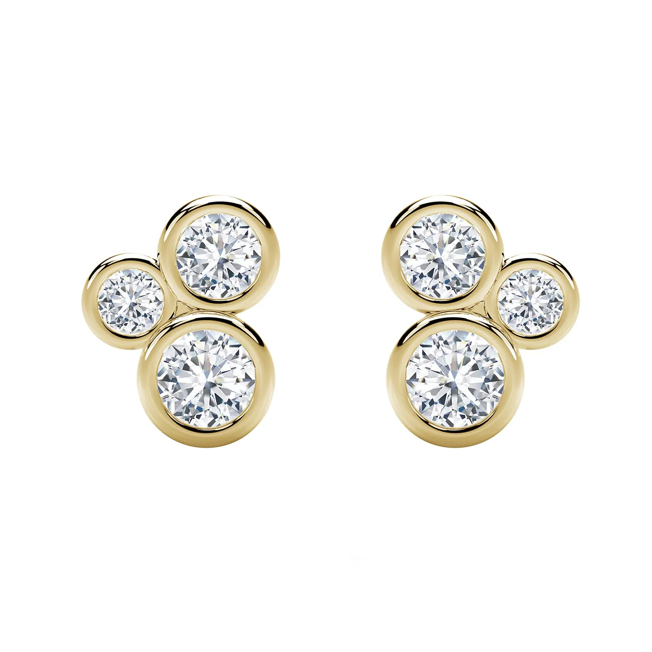 Forevermark Tribute Collection Three Stone Bezel Studs