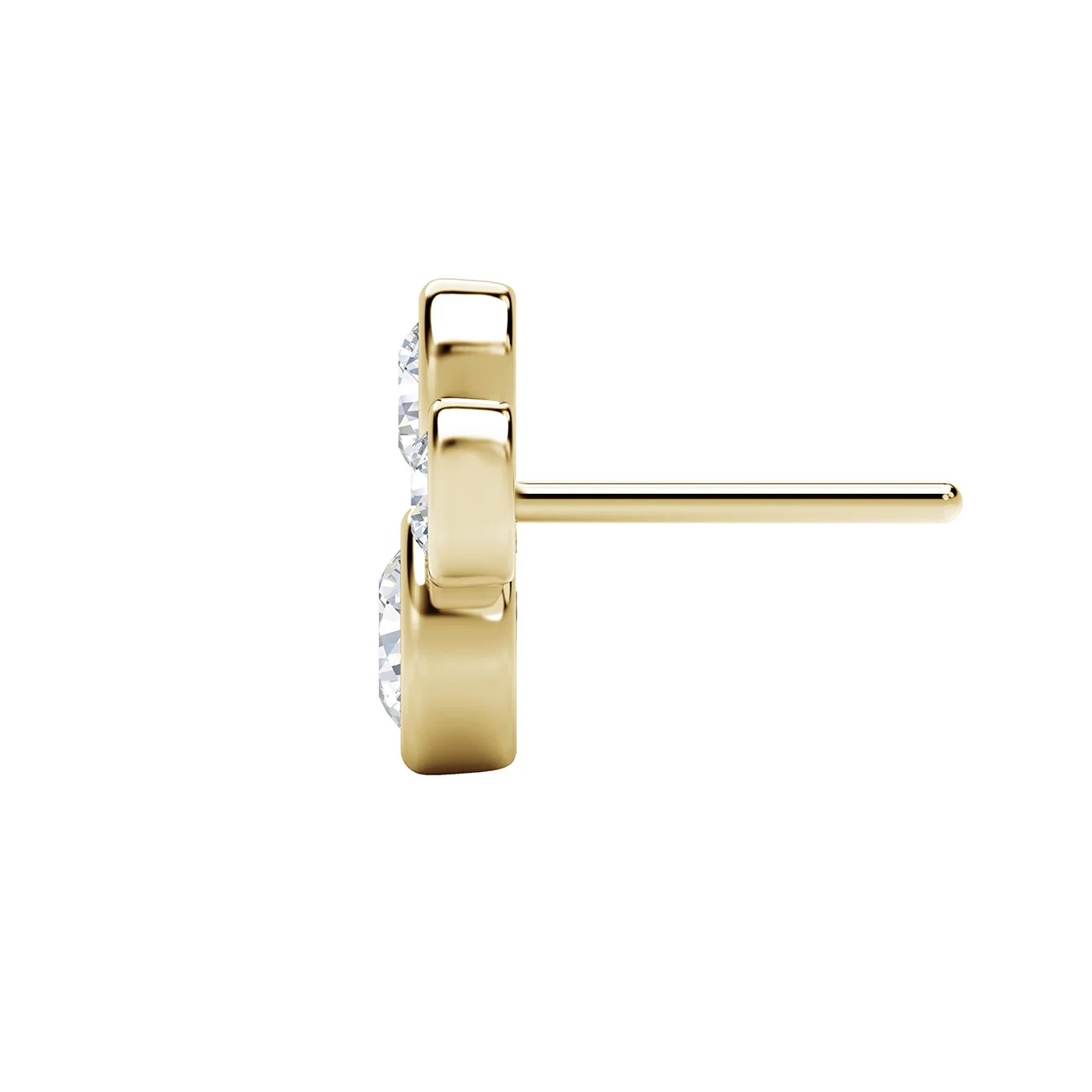 Forevermark Tribute Collection Three Stone Bezel Studs - Image 3