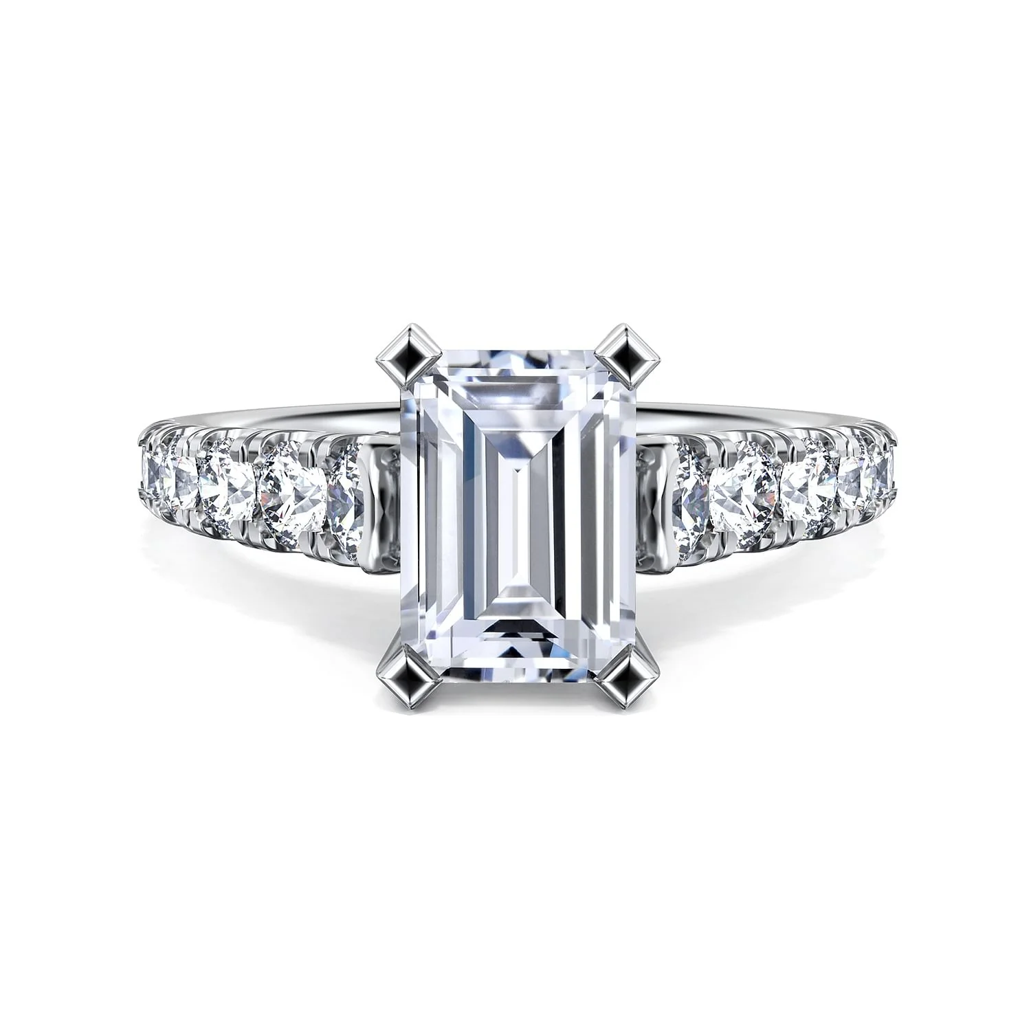 Gabriel & Co. 14 Karat Emerald Cut Semi-Mount Engagement Ring