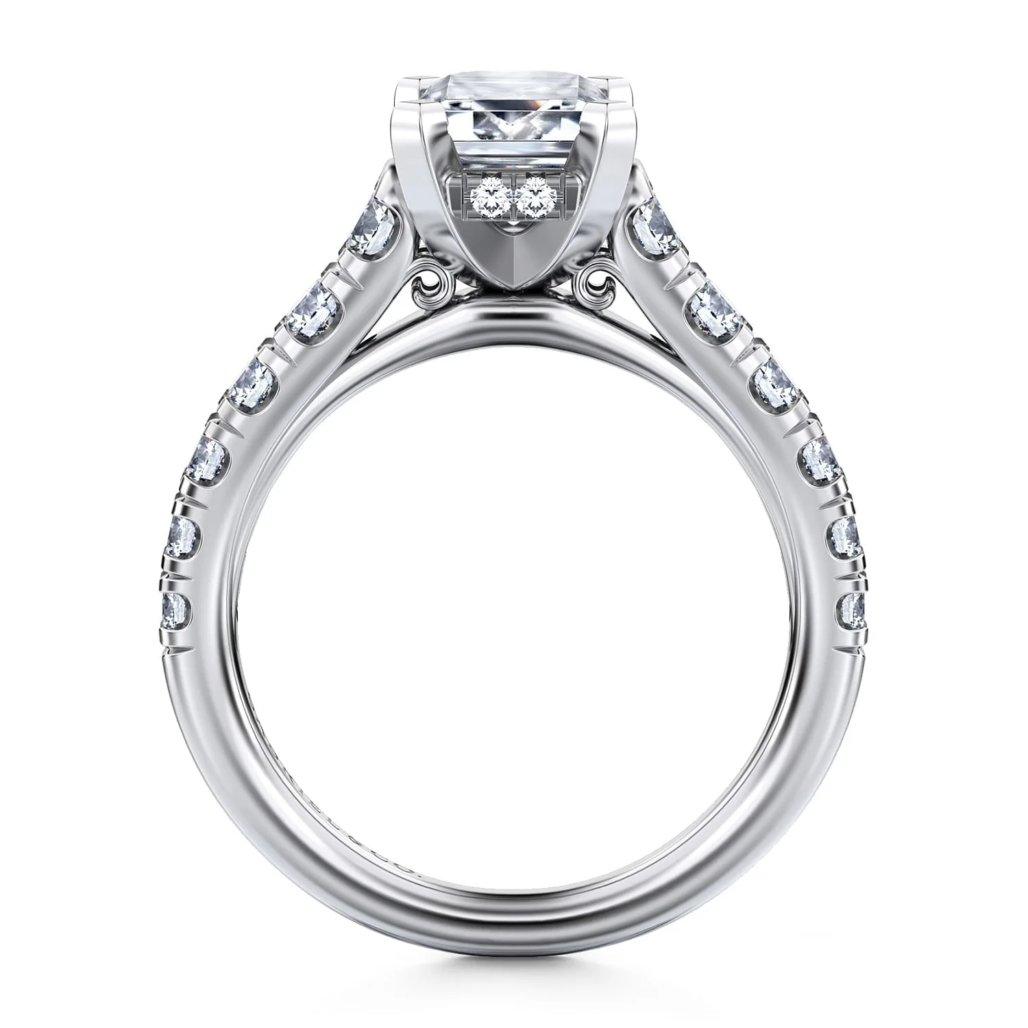 Gabriel & Co. 14 Karat Emerald Cut Semi-Mount Engagement Ring - Image 2