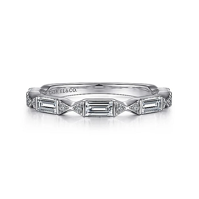 Gabriel & Co. 14 Karat White Gold Diamond Anniversary Band
