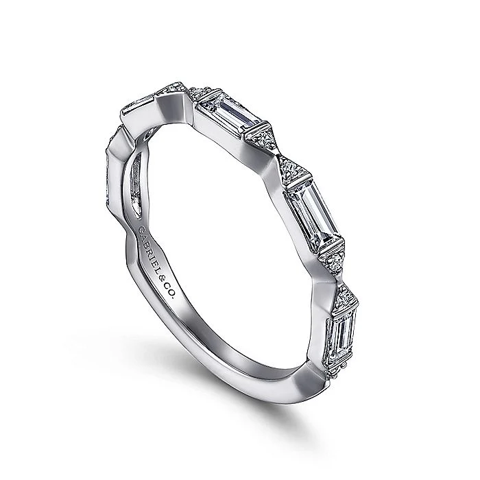 Gabriel & Co. 14 Karat White Gold Diamond Anniversary Band - Image 3