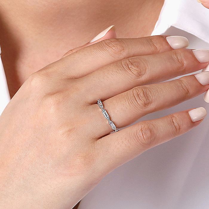 Gabriel & Co. 14 Karat White Gold Diamond Anniversary Band - Image 5