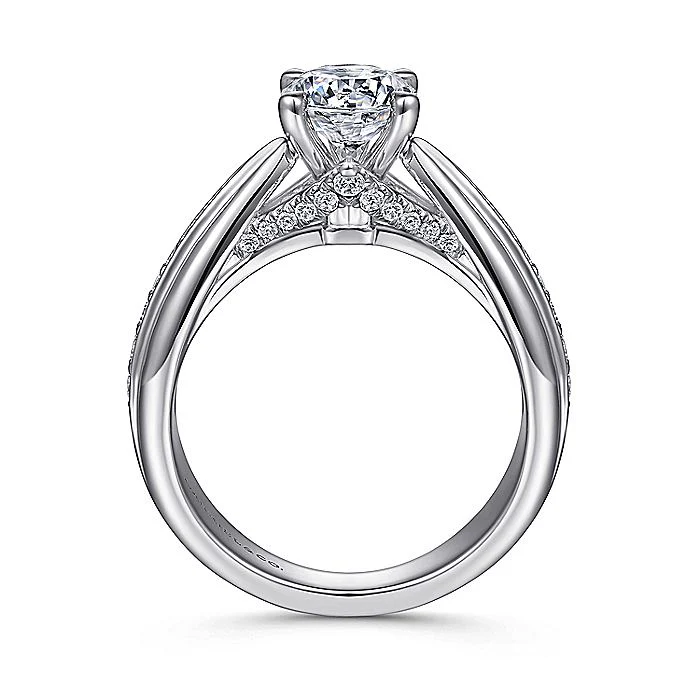 Gabriel & Co. 14 Karat White Gold Diamond Semi-Mount Engagement Ring - Image 2