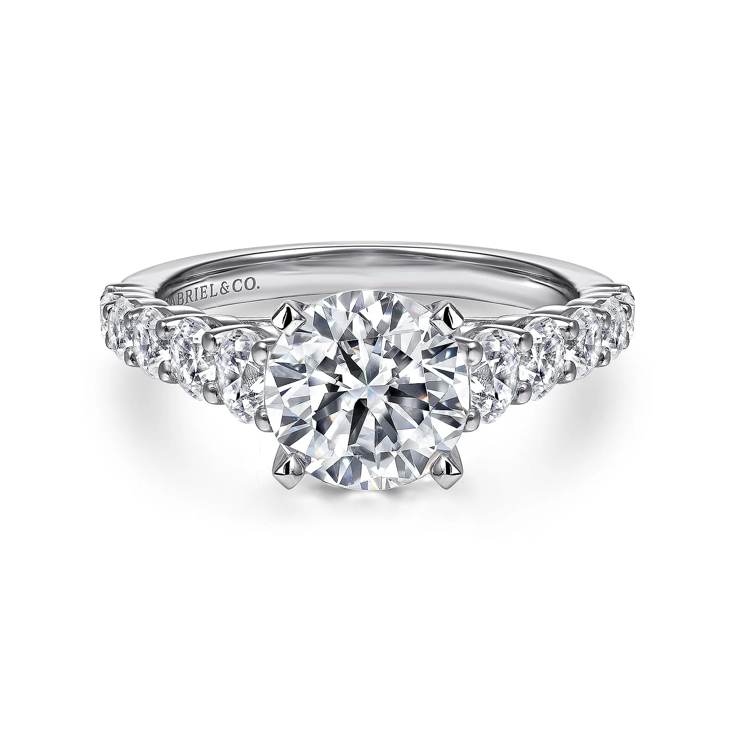 Gabriel & Co. 14 Karat White Gold Diamond Semi-Mount Engagement Ring