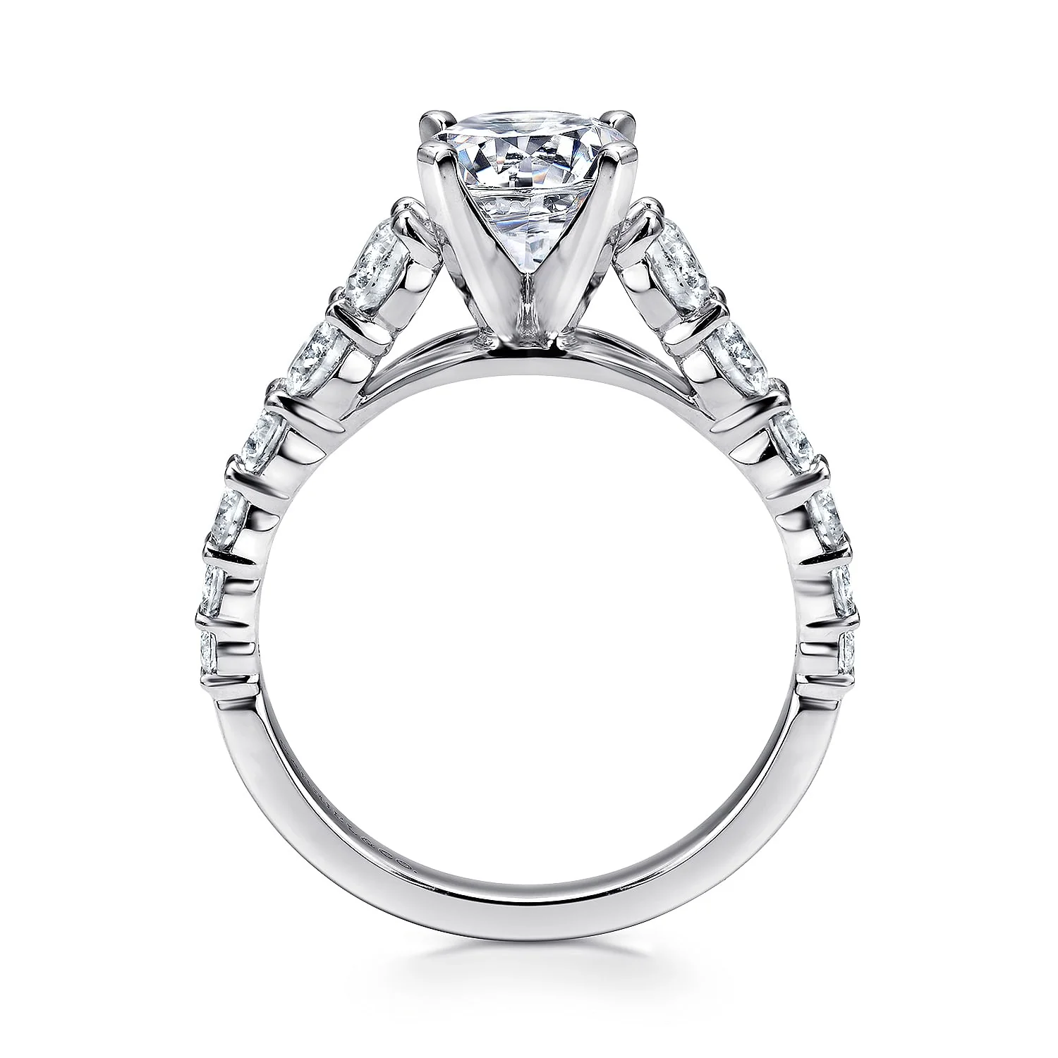 Gabriel & Co. 14 Karat White Gold Diamond Semi-Mount Engagement Ring - Image 2