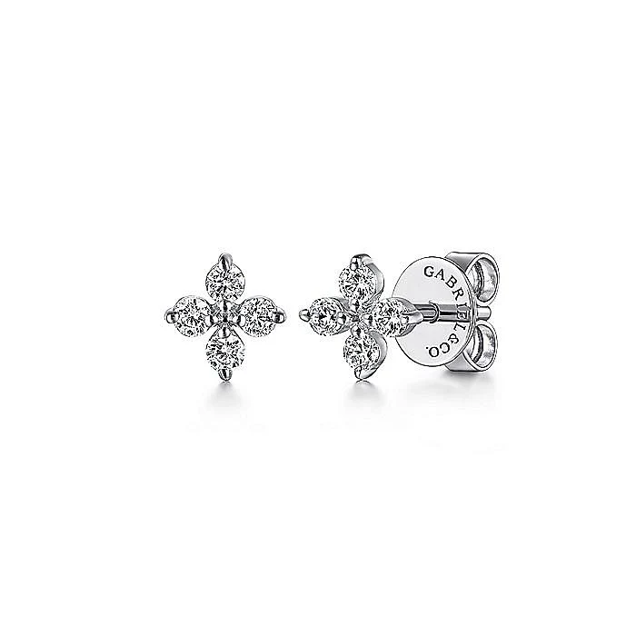 Gabriel & Co. 14 Karat White Gold Diamond Stud Earrings