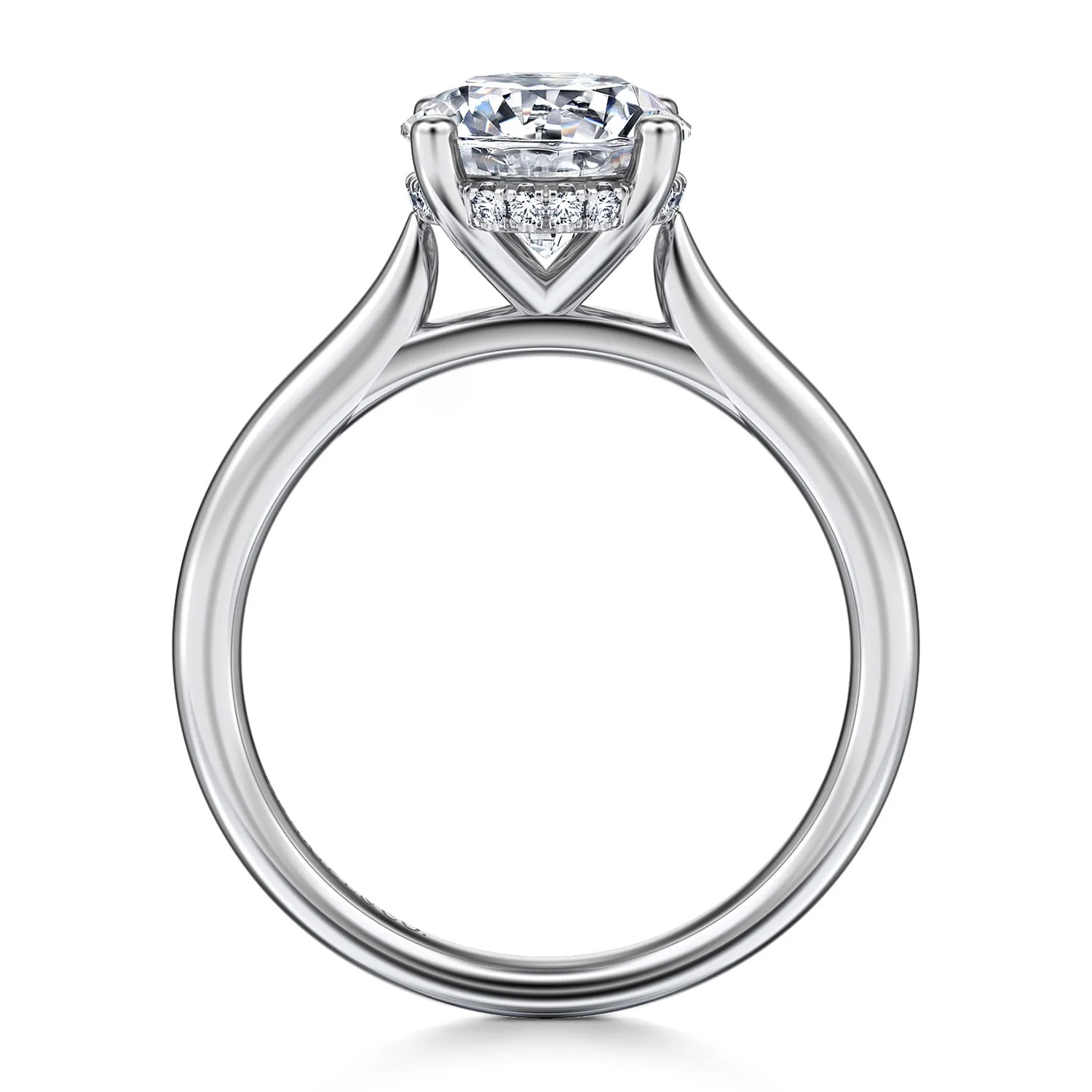 Gabriel & Co. 14 Karat White Gold Hidden Halo Round Semi-Mount Engagement Ring - Image 2