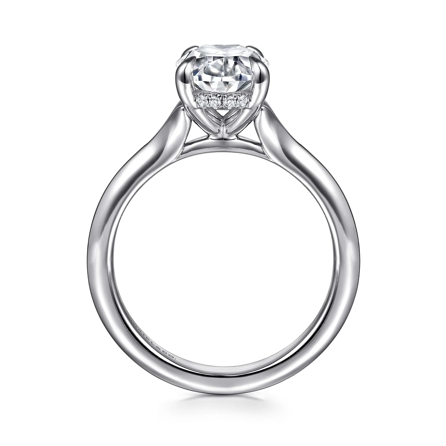 Gabriel & Co. 14 Karat White Gold Oval Semi-Mount Engagement Ring - Image 2