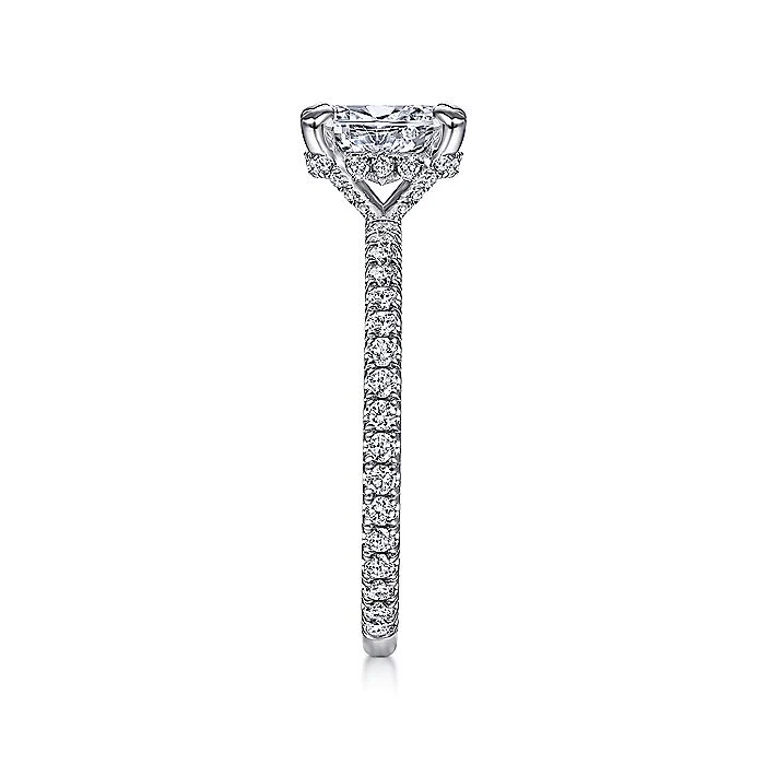 Gabriel & Co. 14 Karat White Gold Oval Semi-Mount Engagement Ring - Image 4