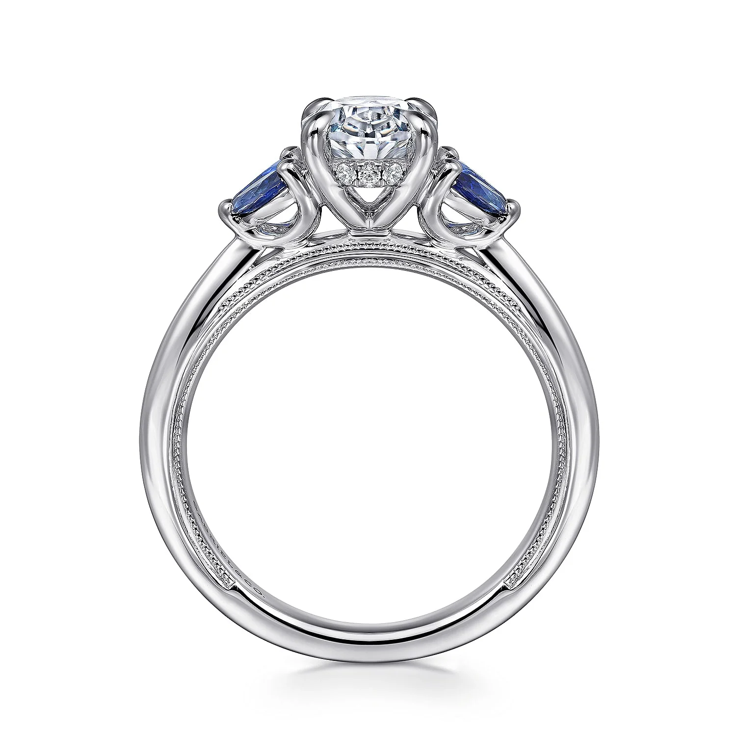 Gabriel & Co. 14 Karat White Gold Oval Semi-Mount Engagement Ring - Image 2