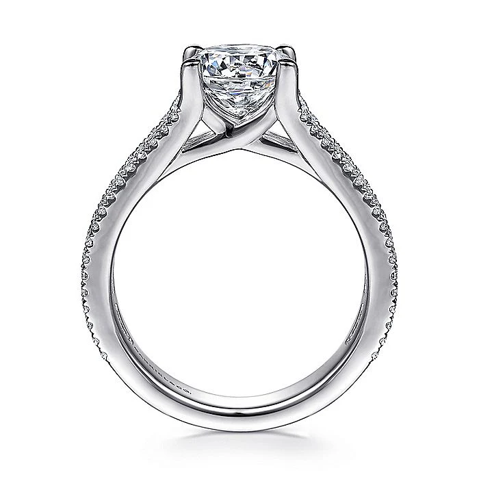 Gabriel & Co. 14 Karat White Gold Round Semi-Mount Engagement Ring - Image 2