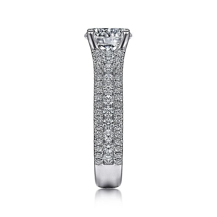 Gabriel & Co. 14 Karat White Gold Round Semi-Mount Engagement Ring - Image 4