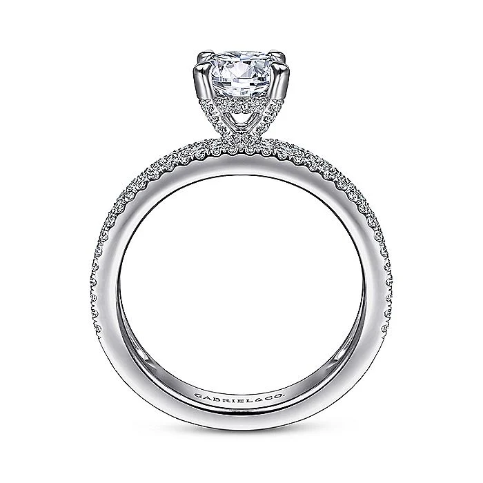 Gabriel & Co. 14 Karat White Gold Round Semi-Mount Engagement Ring - Image 2
