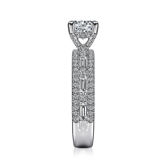 Gabriel & Co. 14 Karat White Gold Round Semi-Mount Engagement Ring - Image 4
