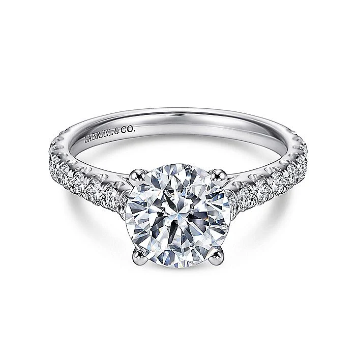 Gabriel & Co. 14 Karat White Gold Round Semi-Mount Engagement Ring