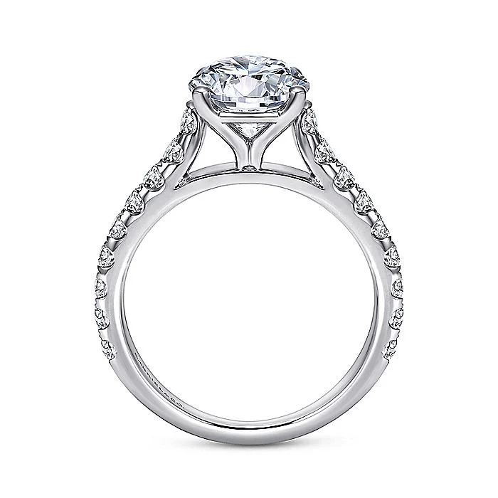 Gabriel & Co. 14 Karat White Gold Round Semi-Mount Engagement Ring - Image 2