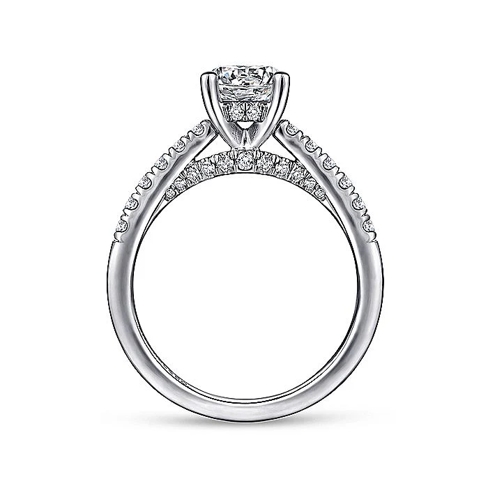 Gabriel & Co. 14 Karat White Gold Round Semi-Mount Engagement Ring - Image 2