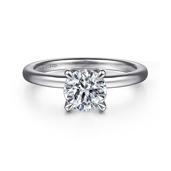 Gabriel & Co. 14 Karat White Gold Round Semi-Mount Engagement Ring