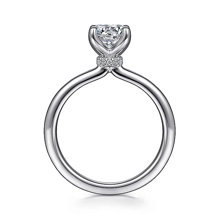 Gabriel & Co. 14 Karat White Gold Round Semi-Mount Engagement Ring - Image 2