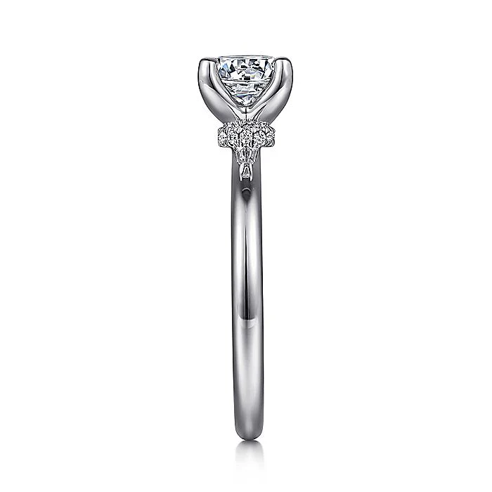Gabriel & Co. 14 Karat White Gold Round Semi-Mount Engagement Ring - Image 4