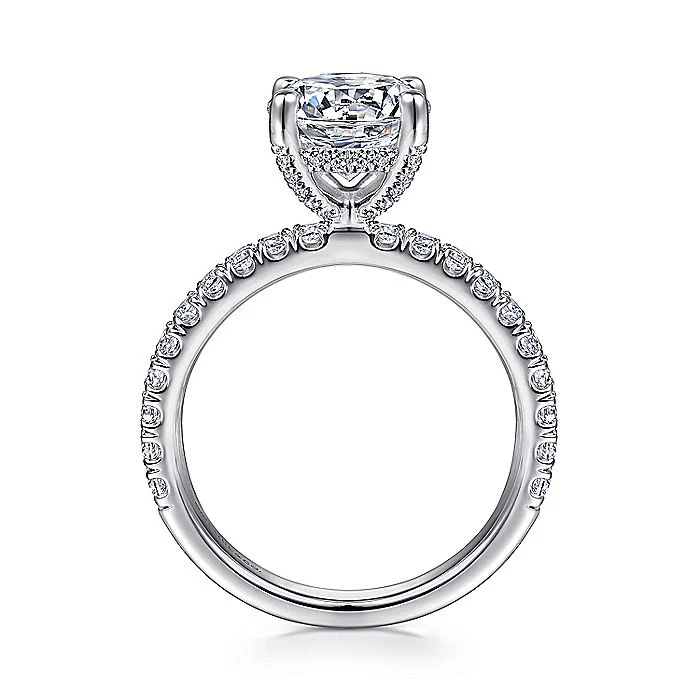 Gabriel & Co. 14 Karat White Gold Round Semi-Mount Engagement Ring - Image 2